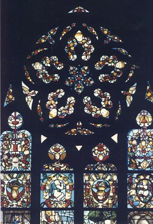 Stained glass w. of St. Catherine of Siena